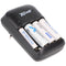 Plug fast charger with LED, with individual channel control for AA, AAA