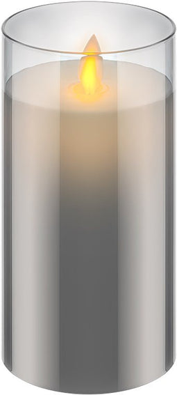 Goobay LED real wax candle in a glass, 7.5 x 15 cm - beautiful and safe lighting solution for many a
