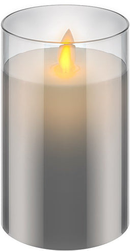 Goobay LED real wax candle in a glass, 7.5 x 12.5 cm - beautiful and safe lighting solution for many