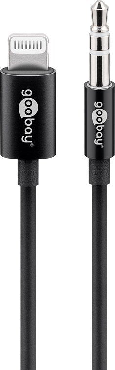 Goobay Apple Lightning audio connection cable (3.5mm) 1m black - for connecting an iPhone/iPad to an