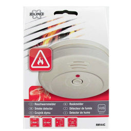 Photoelectronic smoke detector with loud 85 dB (A) warning sound including battery