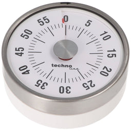 Short-term alarm clock analog silver in a classic, round design