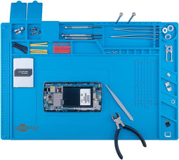 Silicone soldering mat as a flexible work surface for safe soldering, repairs and handicrafts, non-s