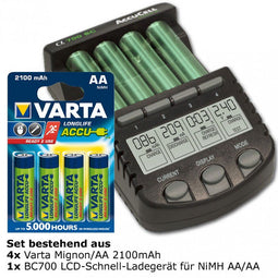 Fast charger BC-700 ALPHA700 incl.batteries with 2100mAh