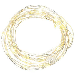 EGB Micro LED light chain 40 fl. Warm white, timer silver-colored wire, battery-operated 4xAA