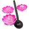 LED solar garden plug lotus flowers, set of 3