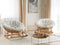 Beliani ORVIETO - Schommelstoel set van 2 - Lichtbeige - Rotan