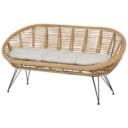Beliani MARATEA - Tuinbank - Lichtbeige - Rotan