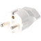Switzerland adapter white from Swiss plug to 230 volt Schuko coupling with earth conductor and 10A