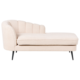 Beliani ALLIER - Chaise longue - Beige - Linkerzijde - Bouclé