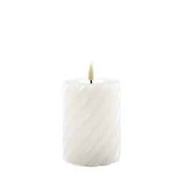 Mansion atmosphere - swirl led kaars ivoor 10x7,5cm