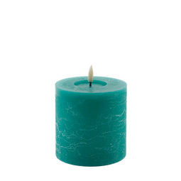 Mansion atmosphere - led kaars rustic blauw 10x10cm