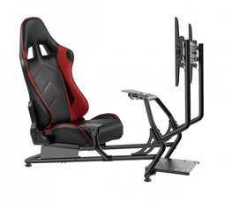 Racing seat cockpit simulator - fully adjustable with screen mount