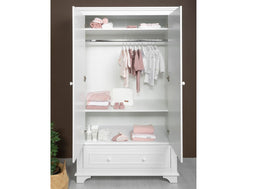 2-door XL wardrobe with drawer Charlotte White