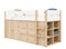 Half high sleeper 90x200 with storage cabinets Lucas White Natural