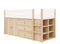 Half high sleeper 90x200 with storage cabinets Lucas White Natural