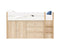 Half high sleeper 90x200 with storage cabinets Lucas White Natural