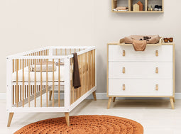 Jort 2 piece nursery furniture set with cot bed White Natural