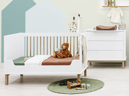 Mika 2 piece nursery furniture set with cot bed White Oak