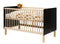 Floris 2 piece nursery furniture set with cot bed Matt Black Natural