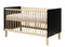 Floris 2 piece nursery furniture set with cot bed Matt Black Natural