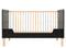 Floris 2 piece nursery furniture set with cot bed Matt Black Natural