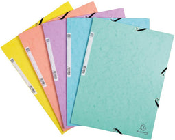 Exacompta Aquarel elastomap uit glanskarton, ft A4, met 3 kleppen en elastiek, in geassorteerde kleu
