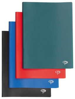 Pergamy showalbum, voor ft A4, met 80 transparante tassen, in geassorteerde kleuren 4 stuks