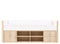 Compact bed 90x200 with storage unit Lucas White Natural