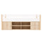 Compact bed 90x200 with storage unit Lucas White Natural