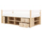 Compact bed 90x200 with storage unit Lucas White Natural