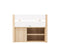 Compact bed 90x200 with storage unit Lucas White Natural