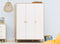 3-door wardrobe Jort White Natural