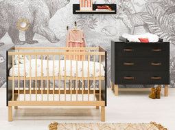 Floris 2-part nursery Matt Black Natural