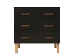 Dresser with 3 drawers Floris Matt Black Natural