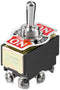 Goobay miniature toggle switch, 2x ON - OFF - ON, 6 pins with screw terminals - ideal for DIY or mod