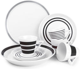 Salt&Pepper Stripes Servies - 20 delig - Zwart