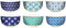 Cosy&Trendy Chloe Kommetje - Ø15 cm - 6 stuks - Blauw/Groen - Aardewerk - Vaatwasserbestendig