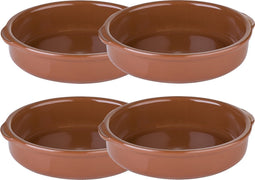 4x Ovenschalen terracotta 20 cm van aardewerk - 400 ml - Tapas schalen