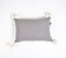 Abstract Embroidered & Tasseled Grey Lumbar Cushion Cover