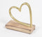 Aluminium Hearts With Wooden Base (set of 2)