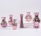 Assorted Rose-Gold Mercury Glass Vases (set of 6)