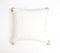 Block Printed & Embroidered Cotton Tasseled Cushion Cover