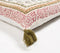 Block Printed Cotton Floral Tasseled Cushion Cover