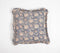 Block Printed Floral Cotton Cushion Cover with Ruffled Edges, 18 x 18 inches