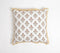 Block Printed Floral Cotton Fringed Cushion Cover, 18 x 18 inches