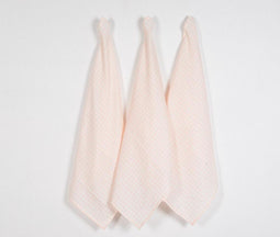 Checkered Waffle Cotton Kitchen Towels (set of 3)