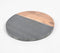 Colorblock Stone & Wood Round Cutting Board