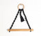 Cotton macrame & wood hanging roll holder