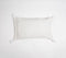 Dyed Monotone White Cotton Lumbar Tasseled Cushion Cover, 14 x 20 inches